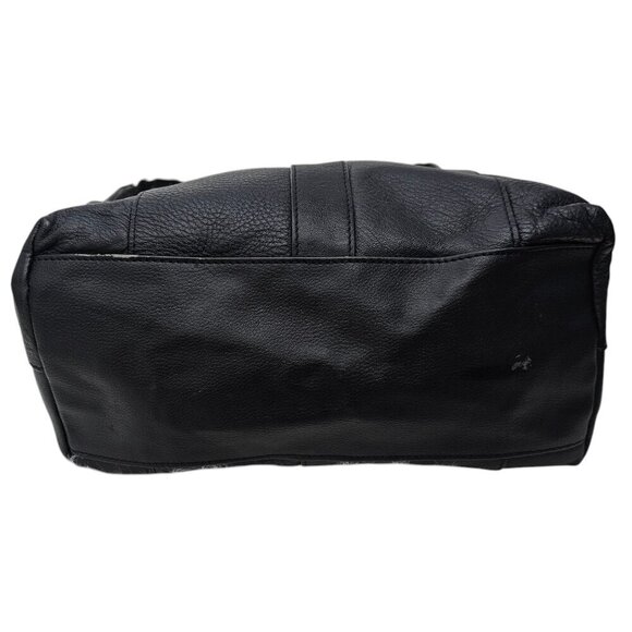 Kenneth Cole Reaction Vegan Pebble Leather Pocket Black Shoulder Bag - Picture 12 of 14